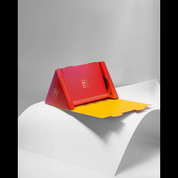 Melodrip box. Red, yellow, and pink.