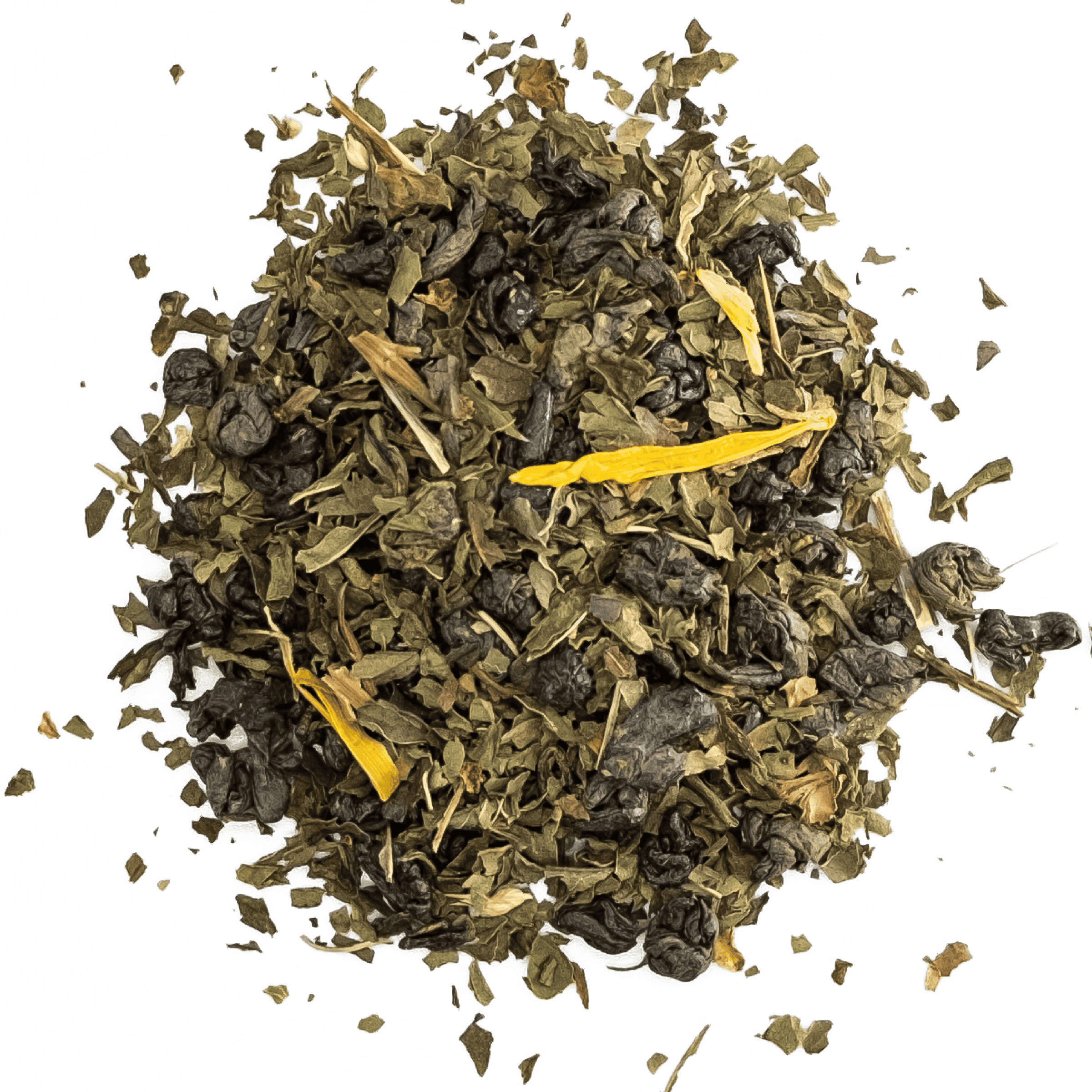 loose leaf morocan mint tea on a clear background